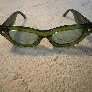 New Poppy Lissiman Green Women's Rectangular Sunglasses